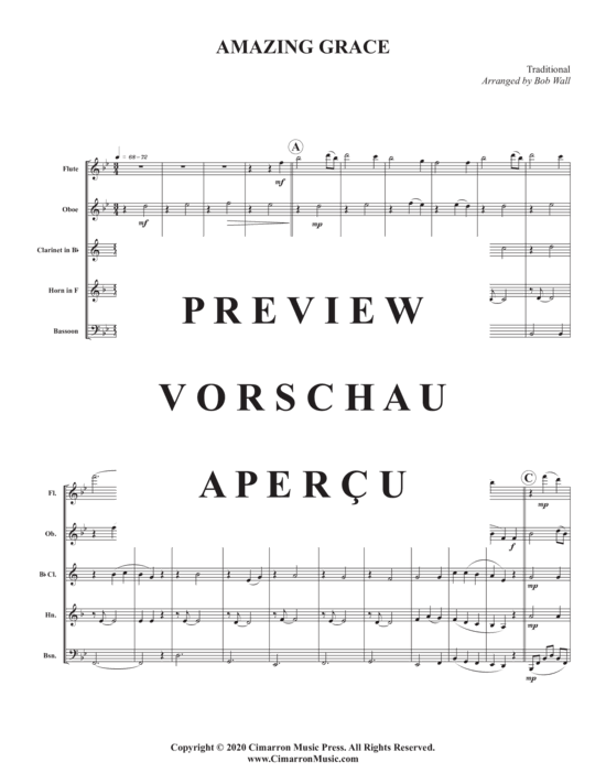 Produktgalerie: Seite 3 von 9 Amazing Grace , , (Holzbläser Quintett)