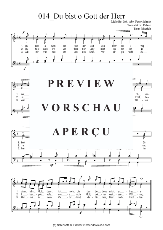 Product picture to: Du bist o Gott der Herr Joh. Abr. Peter Schulz Tonsatzt: R. Palme / Diterich