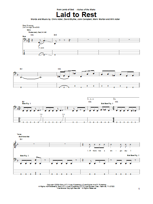 Produktgalerie: Seite 1 von 1 Laid To Rest, Lamb Of God, E-Bass