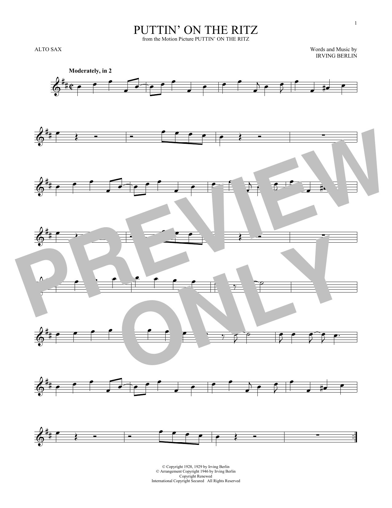 Product gallery: Page 1 of 1 Puttin' On The Ritz, Irving Berlin