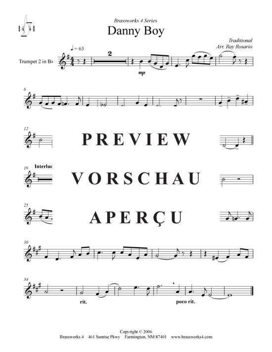 Produktgalerie: Seite 8 von 9 Danny Boy , , (Blechbläserquintett)