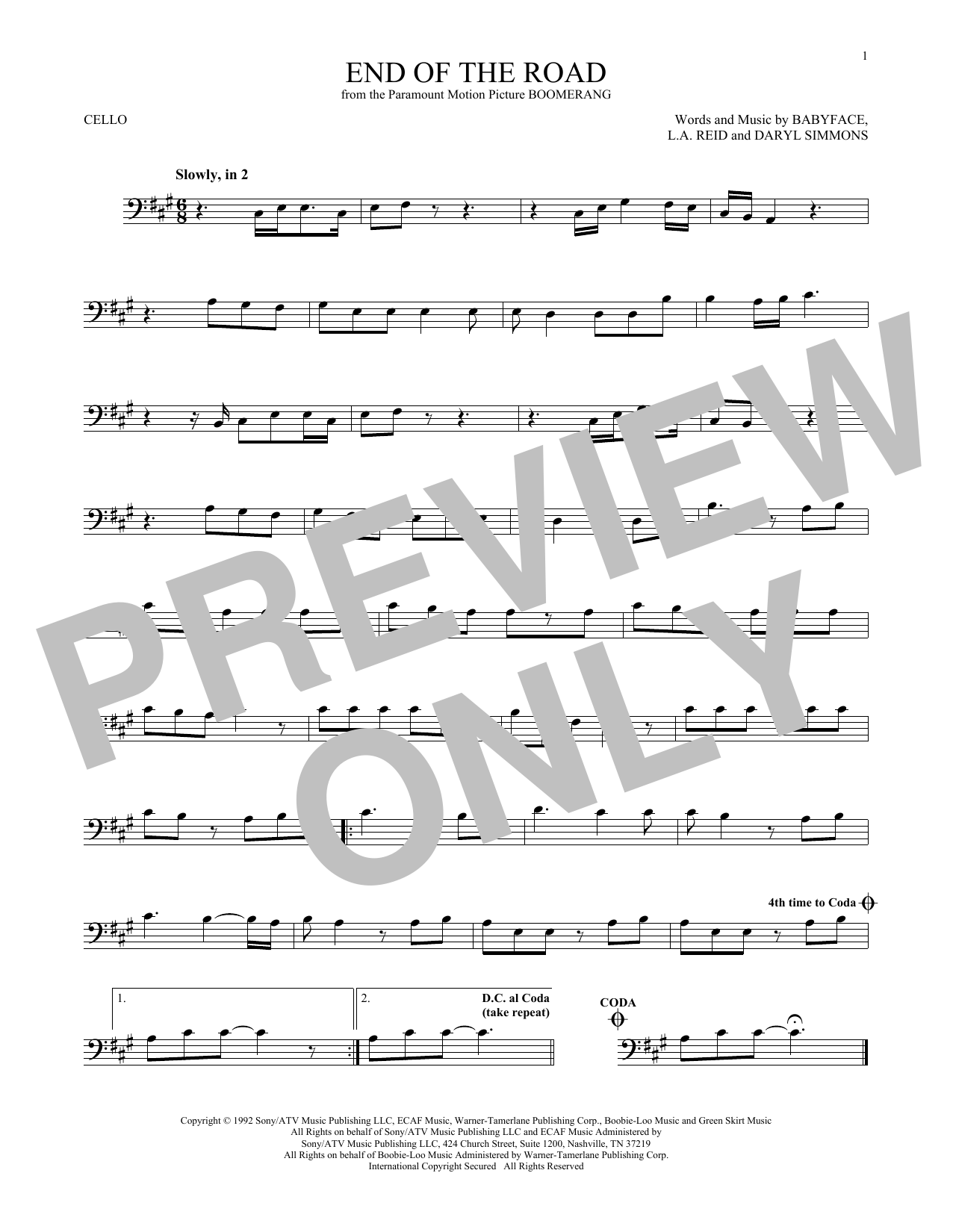 Produktgalerie: Seite 1 von 1 End Of The Road, Boyz II Men, Violoncello