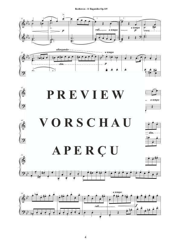 Produktgalerie: Seite 5 von 11 11 Bagatelles for Piano Op.119, , Klavier Solo