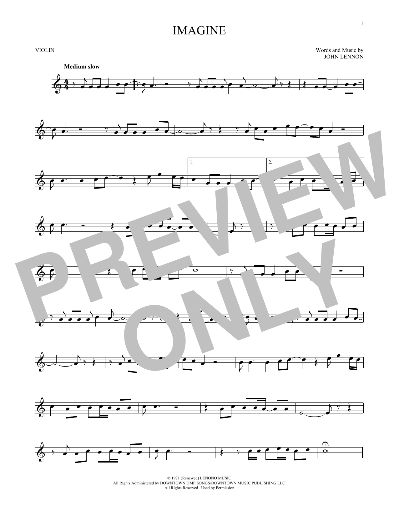 Produktgalerie: Seite 1 von 1 Imagine, John Lennon, Violine