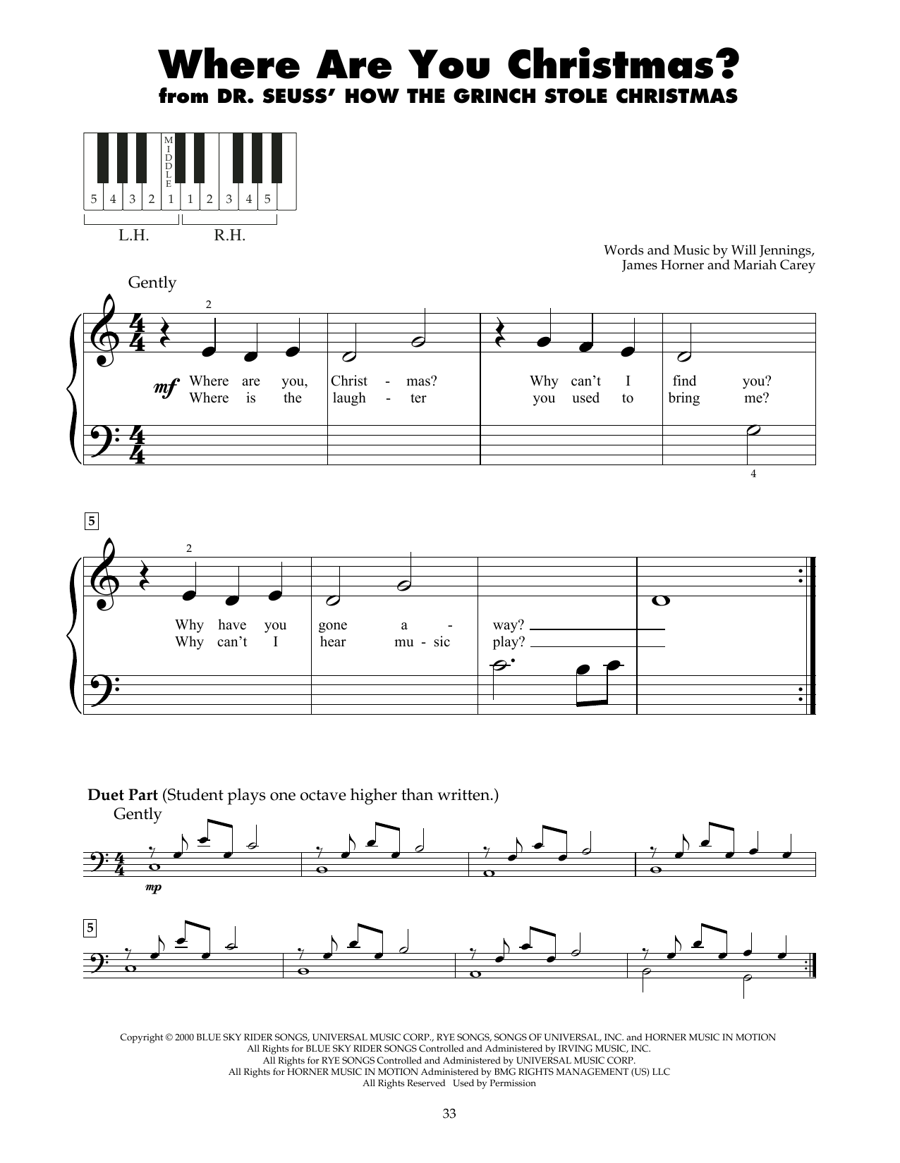 Produktgalerie: Seite 1 von 1 Where Are You Christmas? (from How The Grinch Stole Christmas), Faith Hill, Klavier