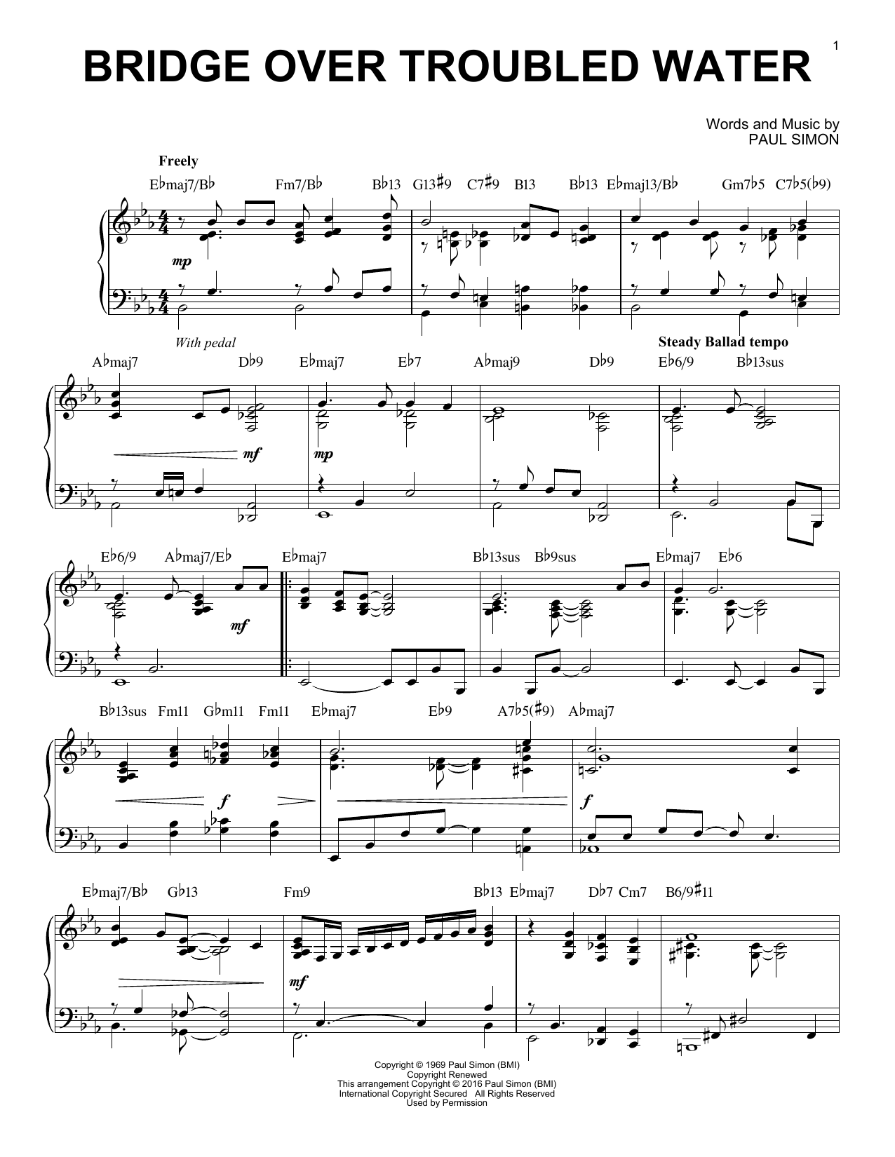 Product gallery: Page 1 of 1 Bridge Over Troubled Water [Jazz version] (arr. Brent Edstrom), Simon & Garfunkel