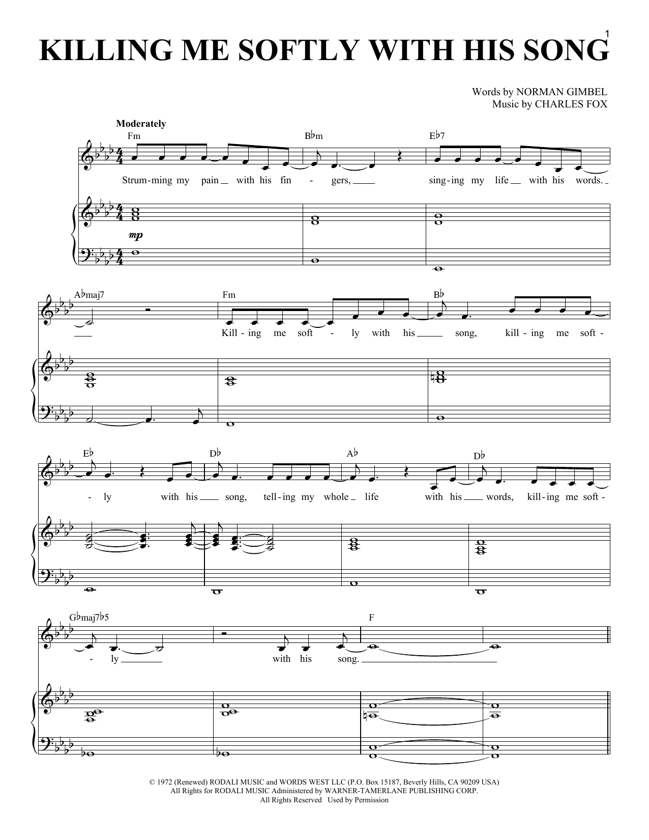 Produktbild zu:  Killing Me Softly With His Song - Roberta Flack