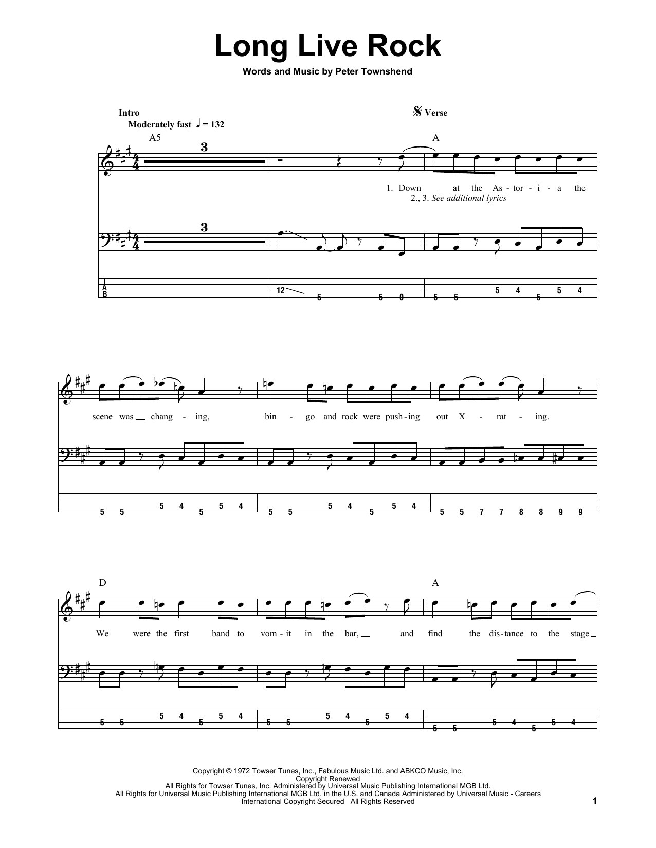 Produktgalerie: Seite 1 von 1 Long Live Rock, The Who, E-Bass