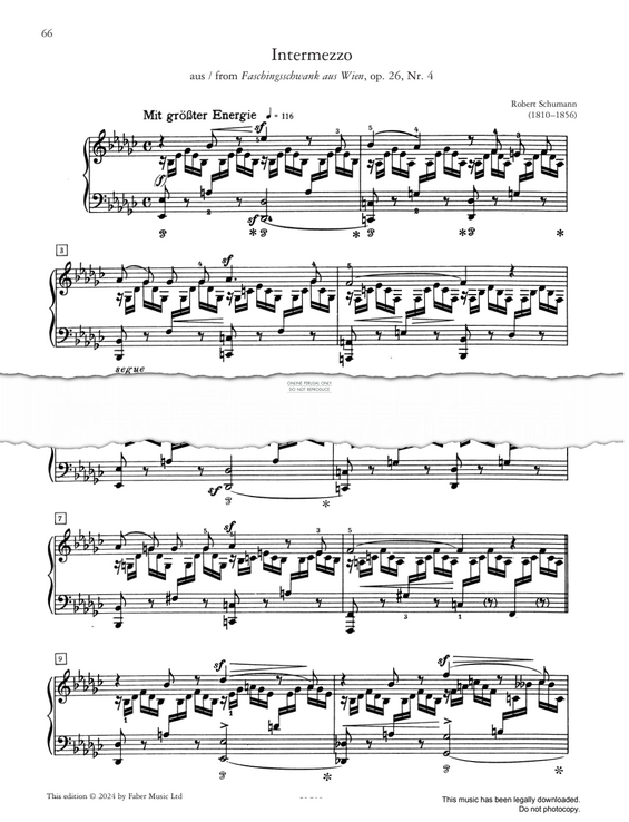 Produktgalerie: Seite 1 von 1 Intermezzo (from Faschingsschwank aus Wien, Op. 26, No. 4), Robert Schumann, Klavier