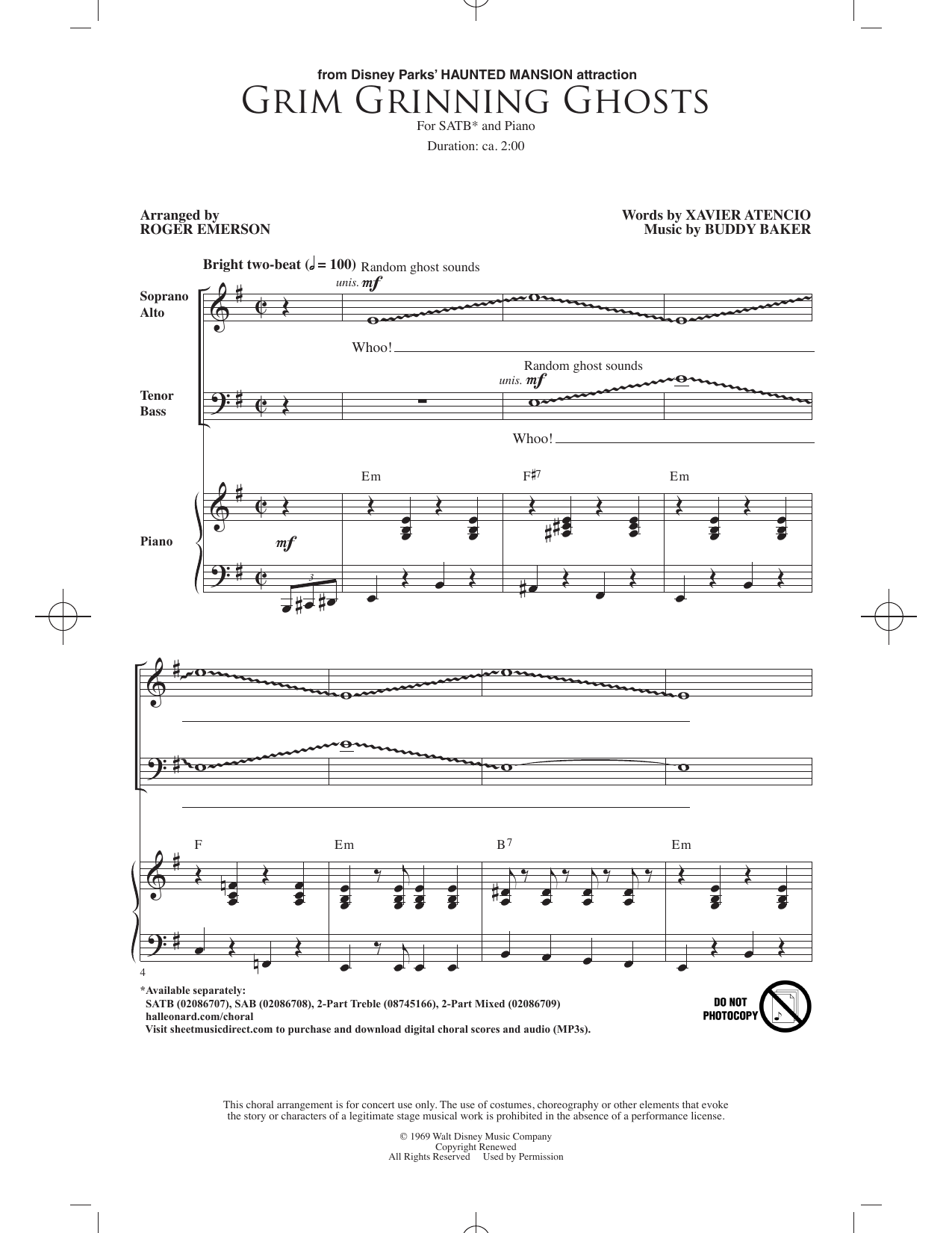 Product picture to: Grim Grinning Ghosts (arr. Roger Emerson)
