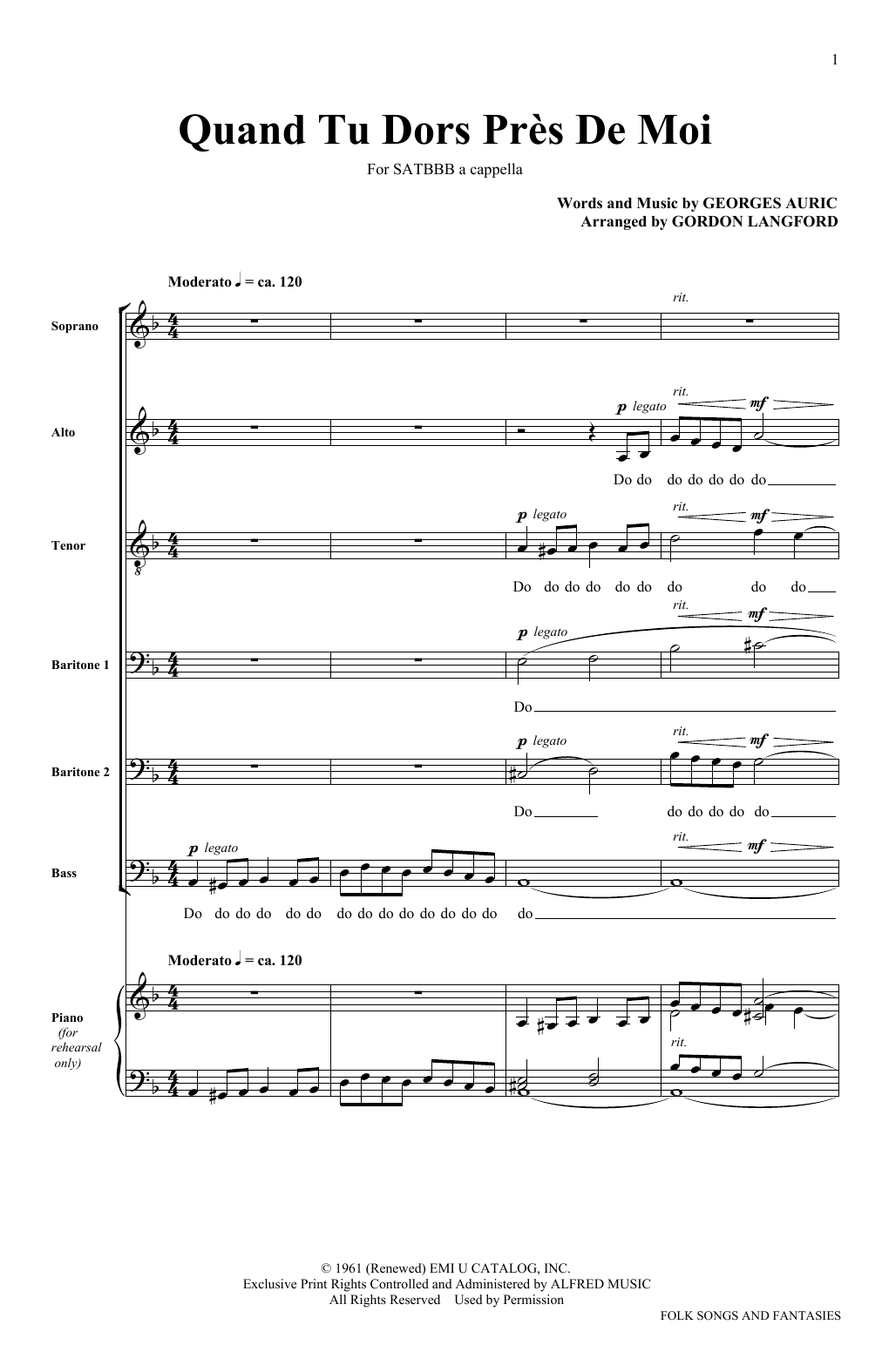 Produktgalerie: Seite 1 von 1 Quand Tu Dors Pres De Moi, The King's Singers, Chor