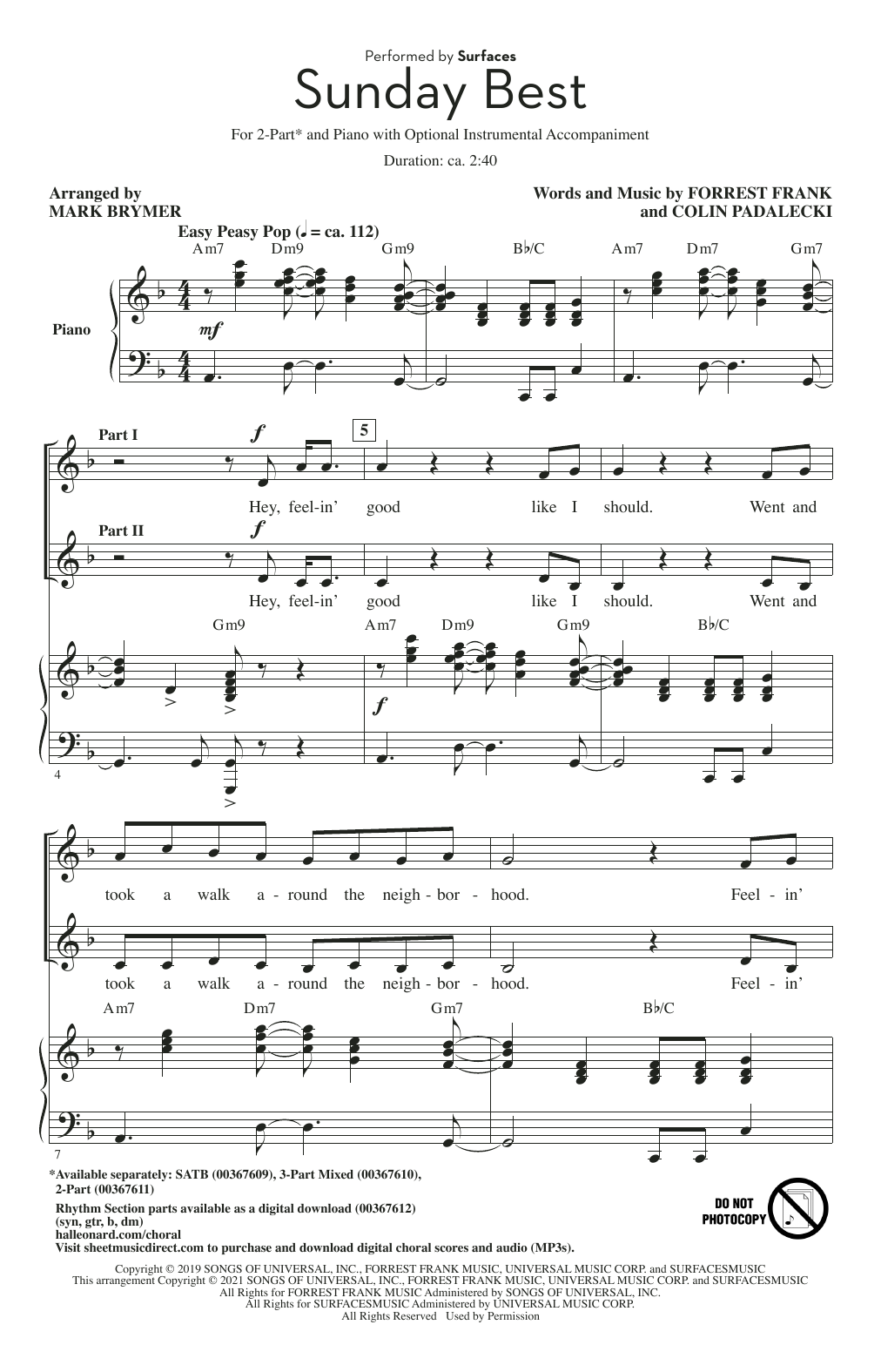Produktbild zu: Sunday Best (arr. Mark Brymer)
