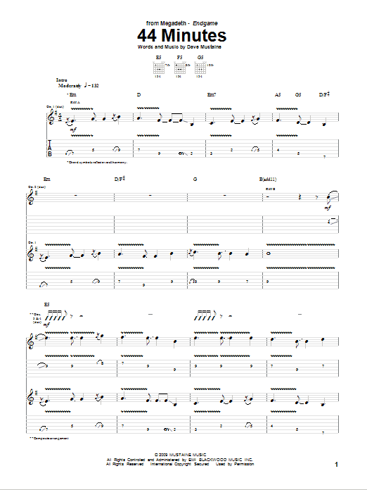 Produktgalerie: Seite 1 von 1 44 Minutes, Megadeth, Gitarre