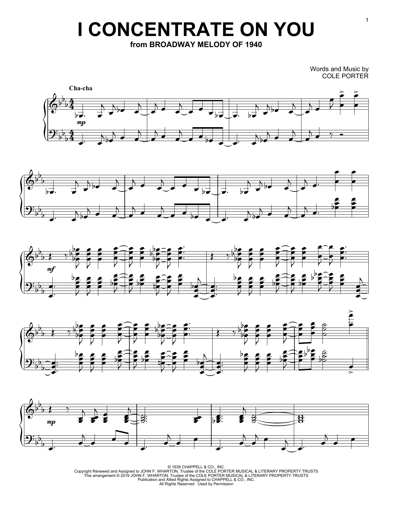 Produktgalerie: Seite 1 von 1 I Concentrate On You, Cole Porter, Klavier