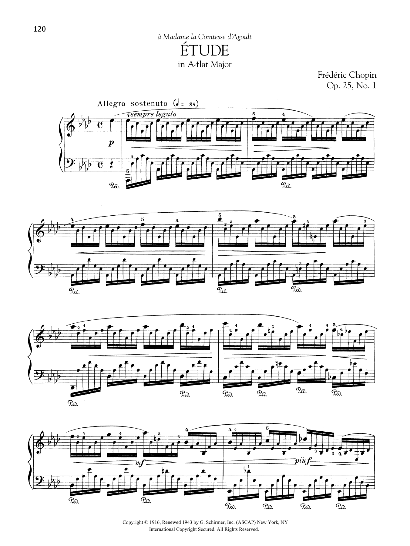 Product gallery: Page 1 of 1 Etude in A-flat Major, Op. 25, No. 1, Frédéric Chopin