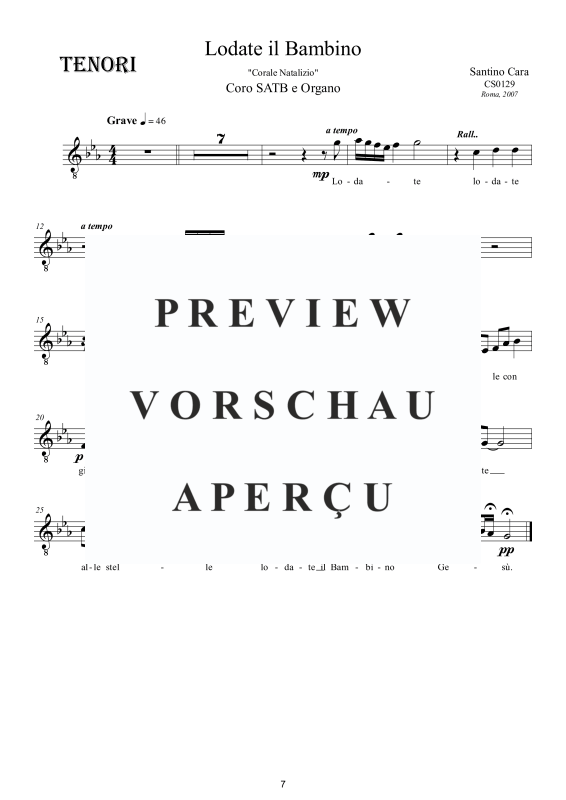 Produktgalerie: Seite 8 von 9 Lodate il Bambino - Canto di Natale, , Gemischter Chor und Orgel