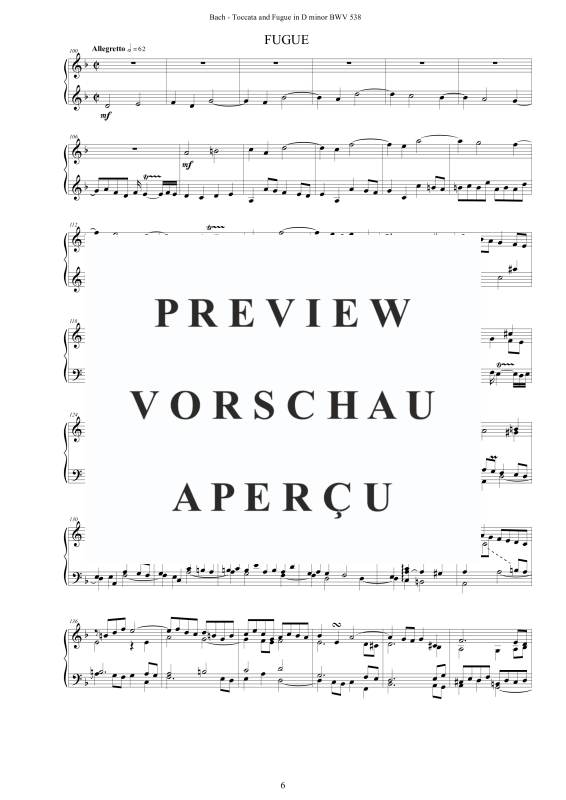 Product gallery: Page 7 of 11 Toccata and Fugue in D minor (Dorian) BWV 538, , Harpsichord/Solo Piano