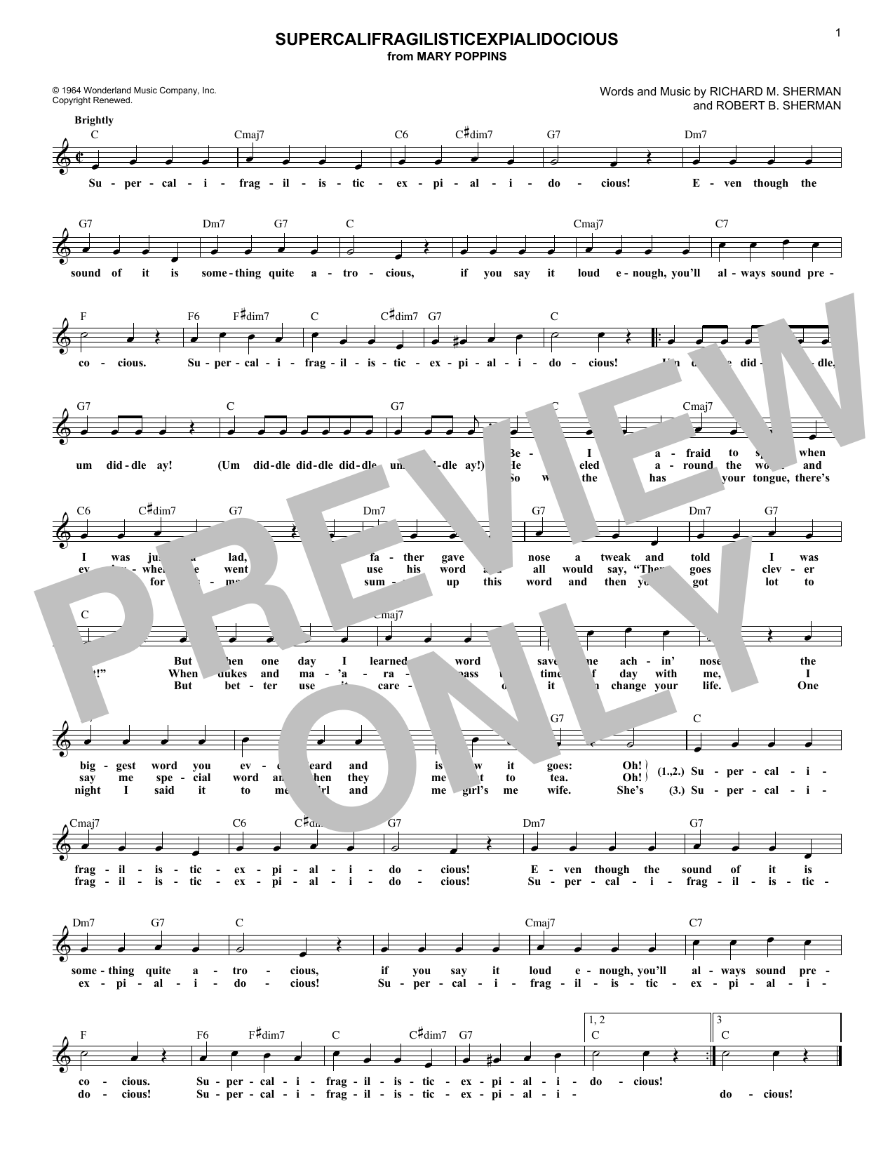 Product picture to: Supercalifragilisticexpialidocious (from Mary Poppins)