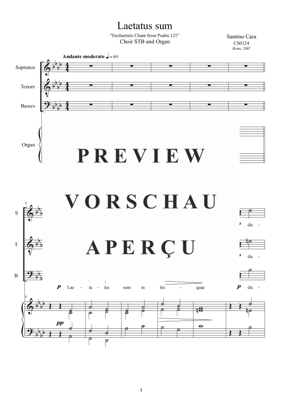 Produktgalerie: Seite 2 von 8 Laetatus sum - Eucharistic Chant (Psalm 121), , Gemischter Chor STB und Orgel