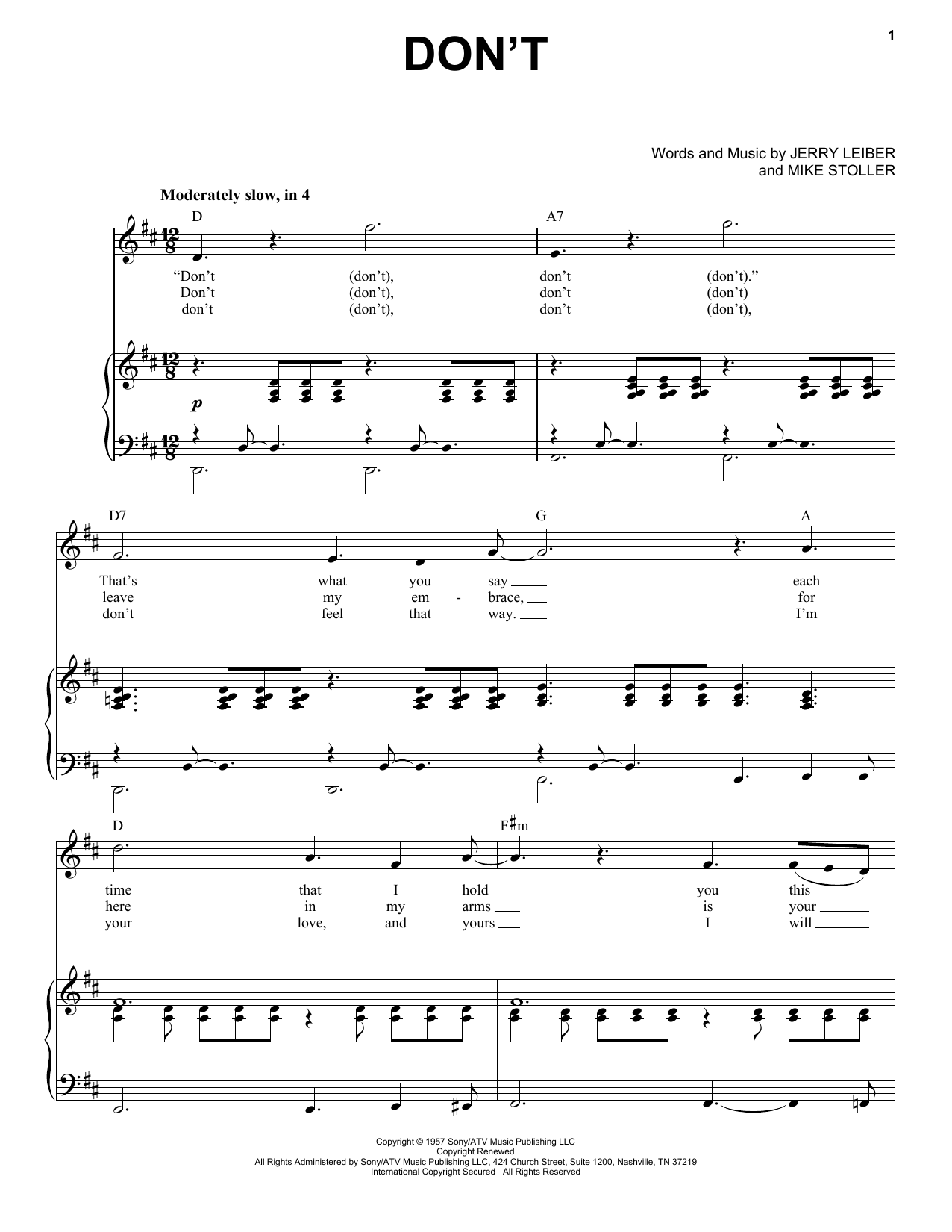 Produktgalerie: Seite 1 von 1 Don't, Elvis Presley, Gesang, Klavier