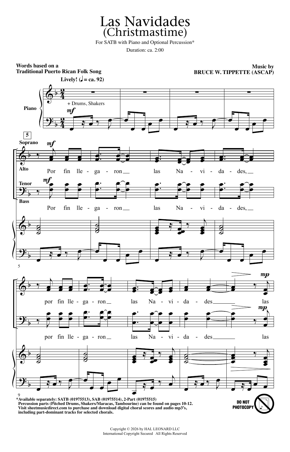 Produktgalerie: Seite 1 von 1 Las Navidades (Christmastime), Bruce W. Tippette, Chor