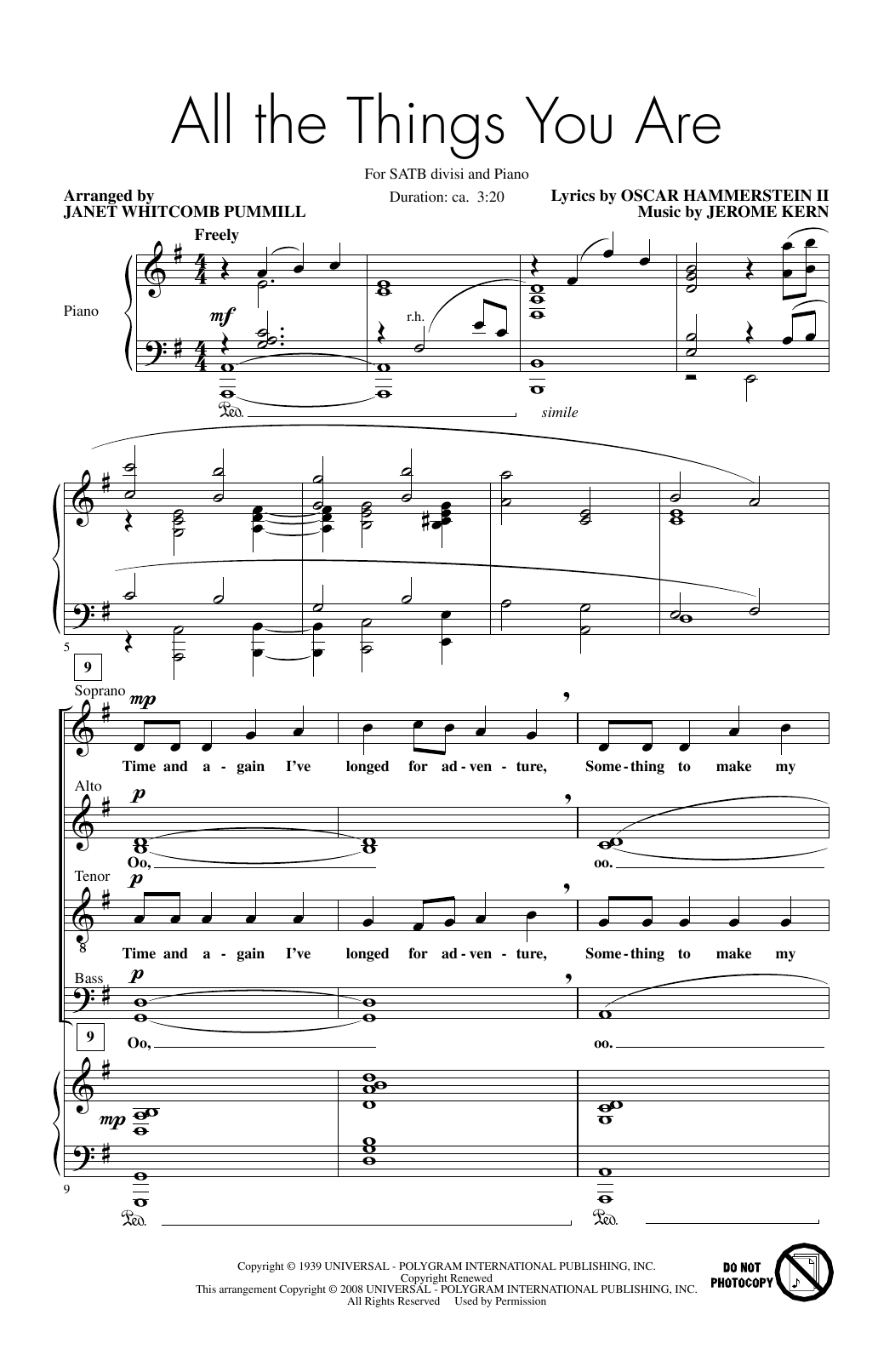 Produktbild zu: All The Things You Are (arr. Janet Whitcomb Pummill)