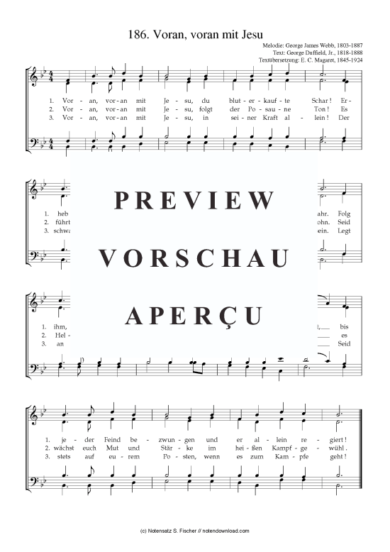 Product picture to: Voran, voran mit Jesu George James Webb, 1803-1887 / George Duffield, Jr., 1818-1888