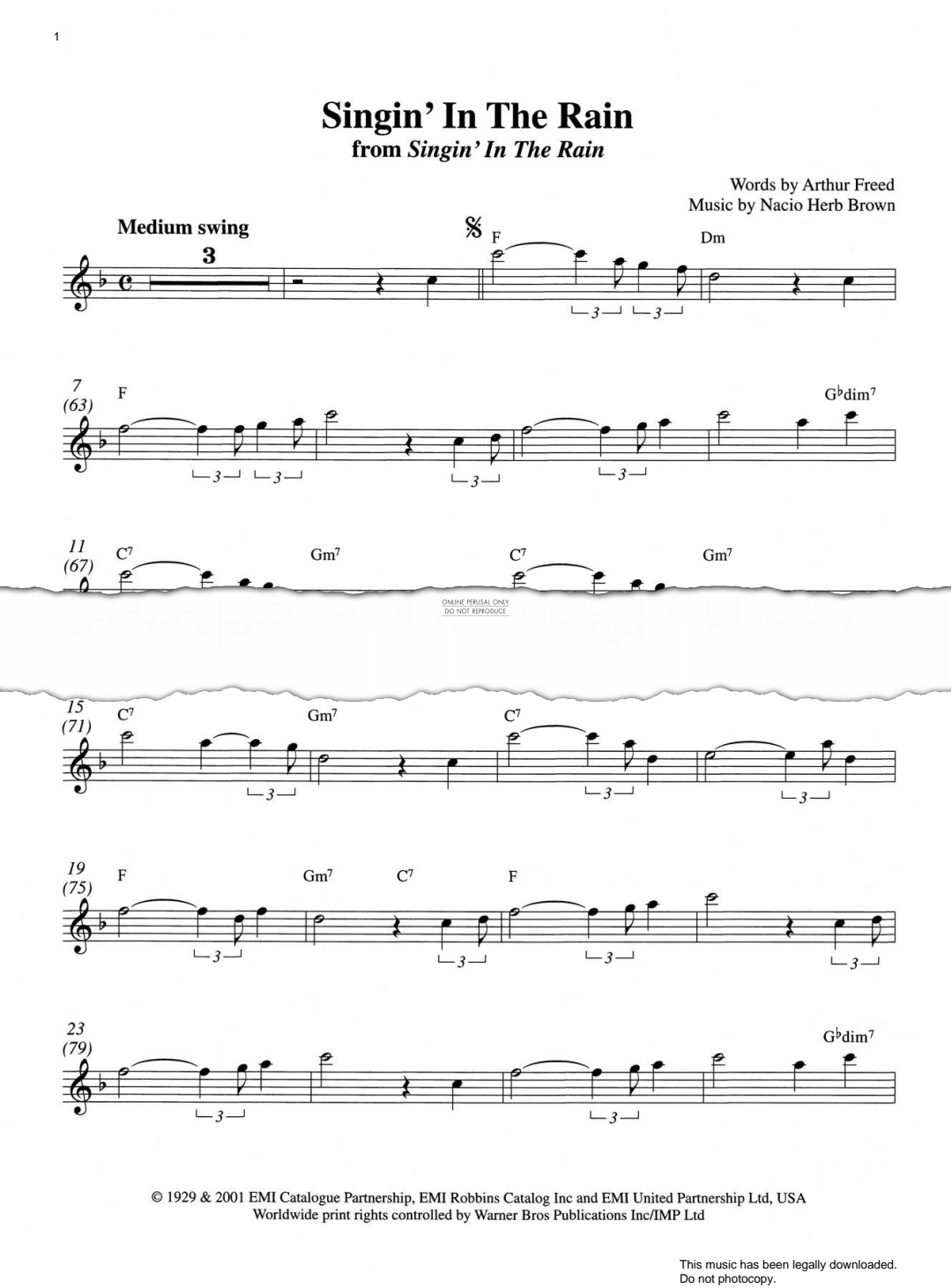 Produktbild zu: Singin' In The Rain (from 'Singin' In The Rain')