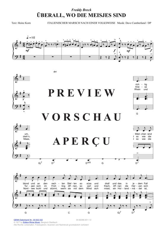 Produktgalerie: Seite 3 von 3 Überall, wo die Meisjes sind , Breck, Freddy, Klavier und Gesang
