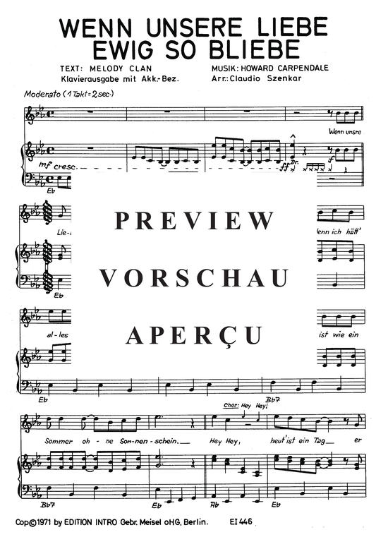 Produktgalerie: Seite 4 von 4 Wenn unsere Liebe ewig so bliebe, Carpendale, 	Howard, Klavier und Gesang