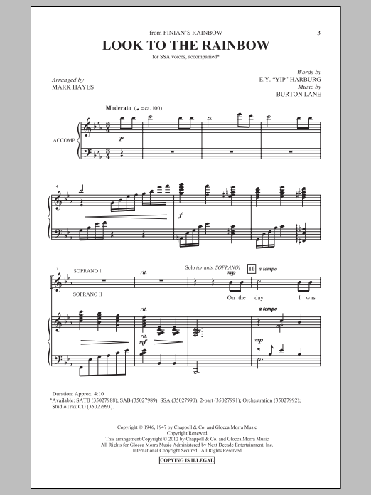 Produktgalerie: Seite 1 von 1 Look To The Rainbow, Mark Hayes, Chor