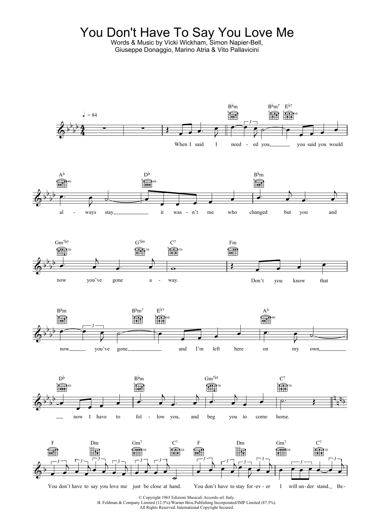 Produktgalerie: Seite 1 von 1 You Don't Have To Say You Love Me, Elvis Presley, Melodieinstrument