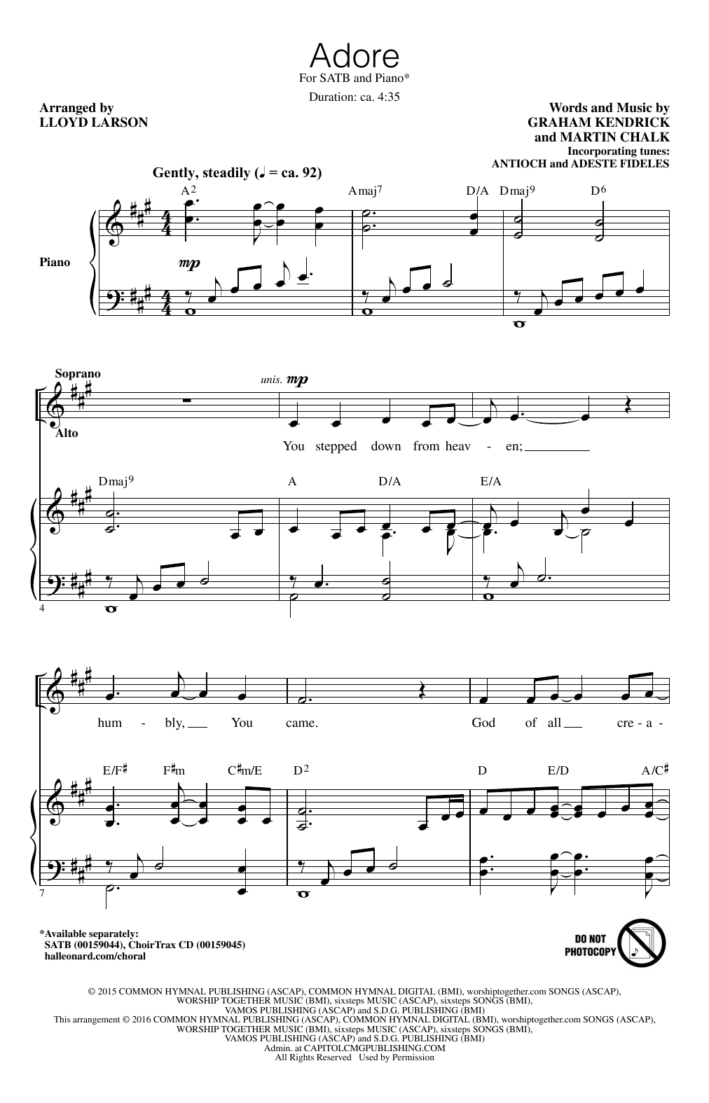 Produktgalerie: Seite 1 von 1 Adore, Lloyd Larson, Chor