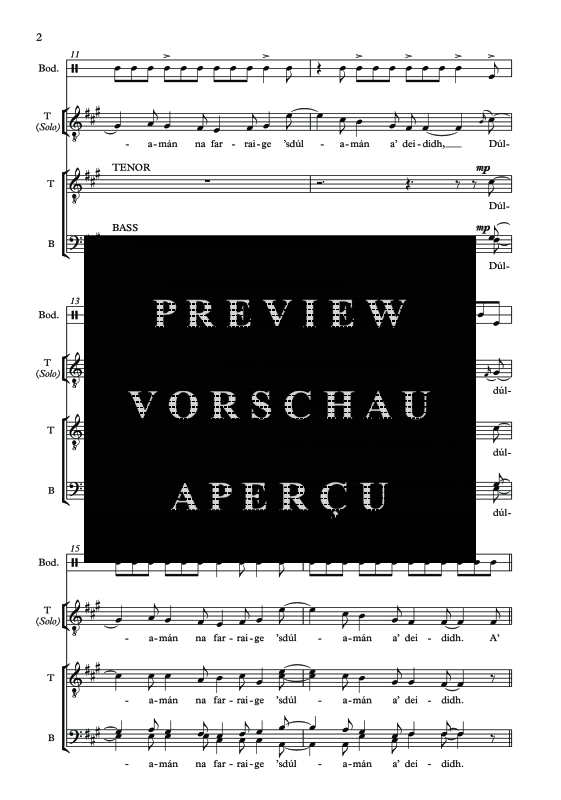 Produktgalerie: Seite 5 von 11 Dúlamán, , Tenor Solo, Gemischter Chor und irische Trommel