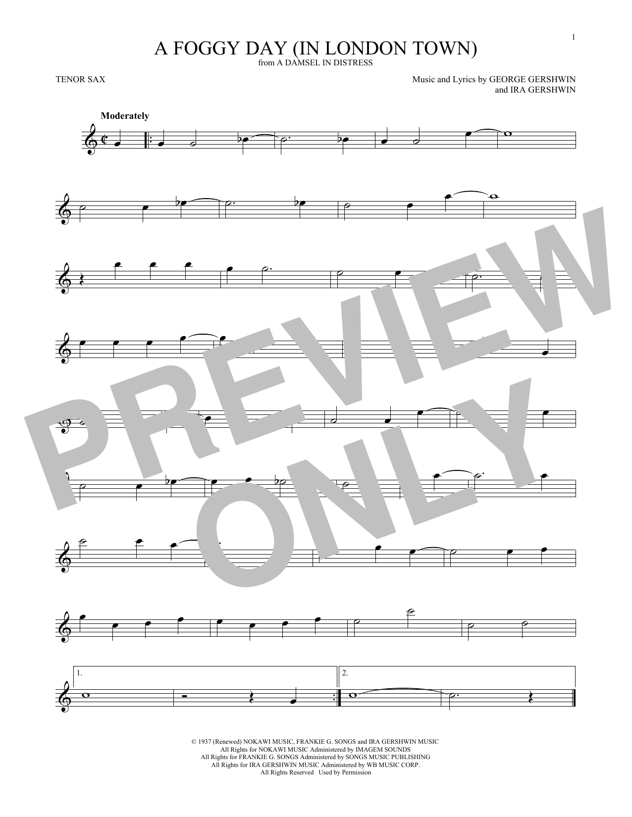 Product gallery: Page 1 of 1 A Foggy Day (In London Town), George Gershwin