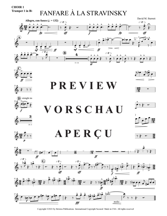 Product gallery: Page 12 of 21 Fanfare A La Stravinsky , , (4 trumpets, 3 horns, 3 trombones and tuba)