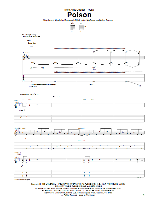 Produktgalerie: Seite 1 von 1 Poison, Alice Cooper, Gitarre