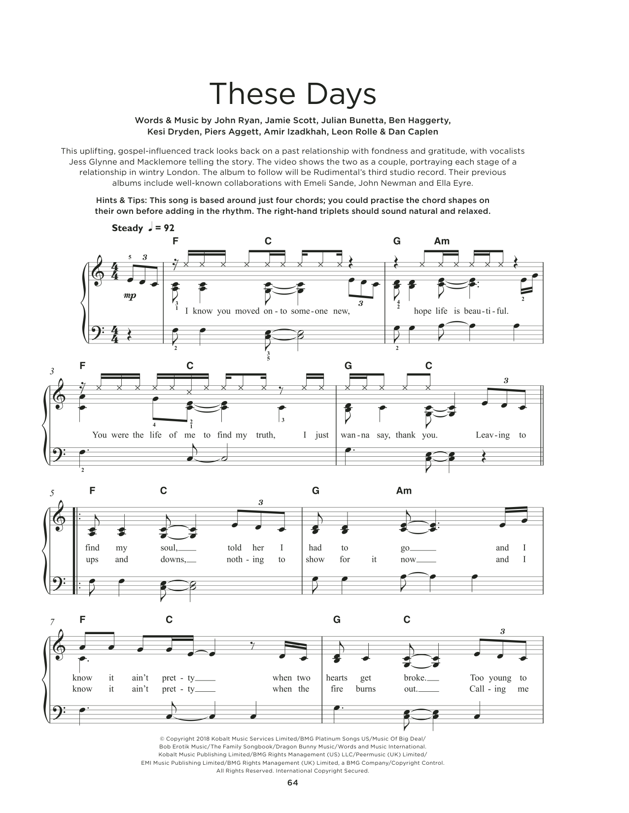 Produktbild zu: These Days (feat. Jess Glynne, Macklemore & Dan Caplen)