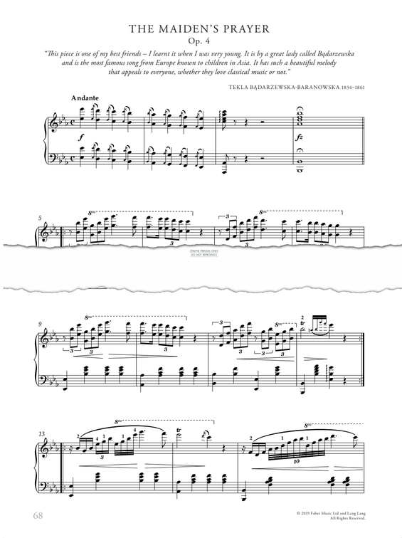 Produktgalerie: Seite 1 von 1 The Maiden's Prayer (from 'Modlitwa Dziewicy', Op. 4), Tekla Badarzewska-Baranowska, Klavier