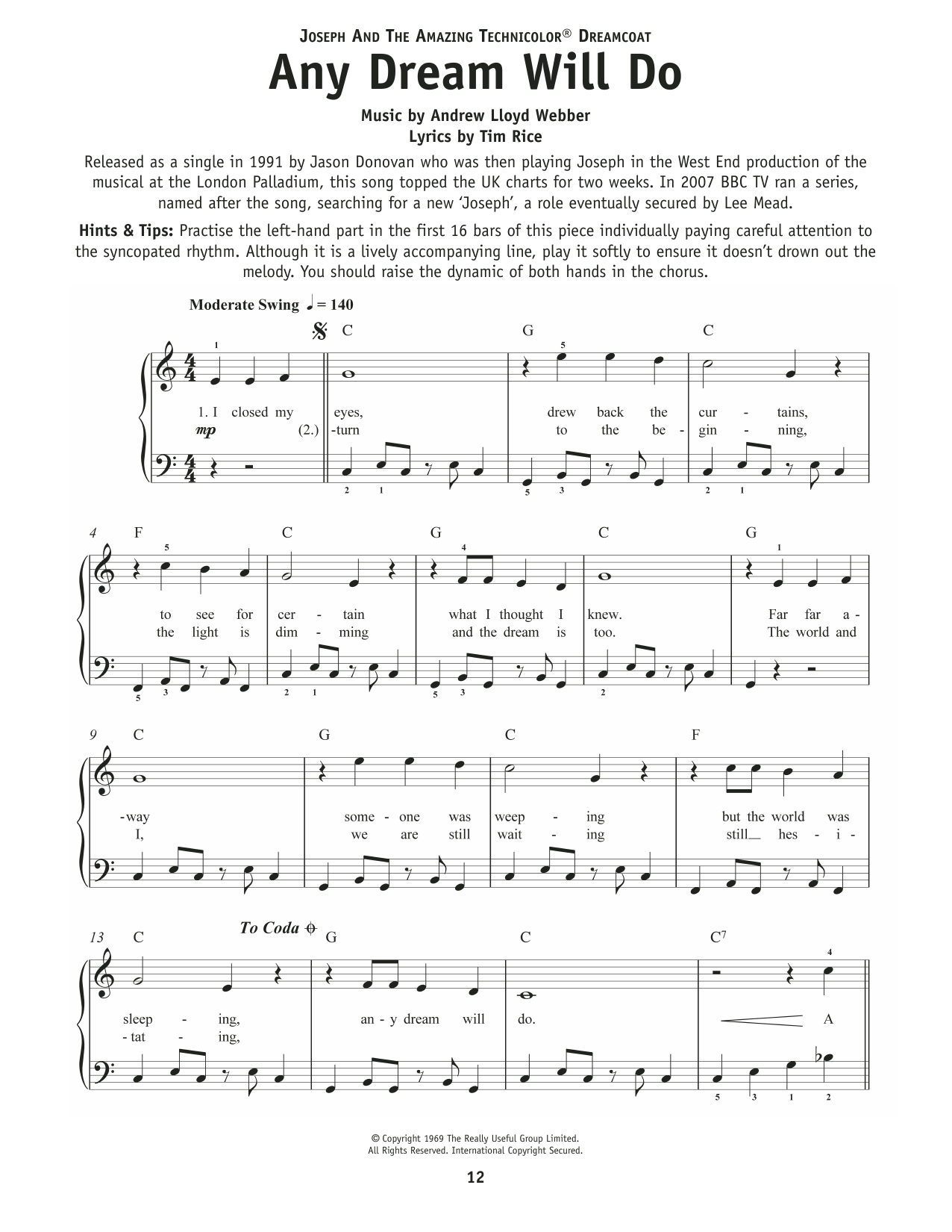 Produktbild zu: Any Dream Will Do (from Joseph And The Amazing Technicolor Dreamcoat)
