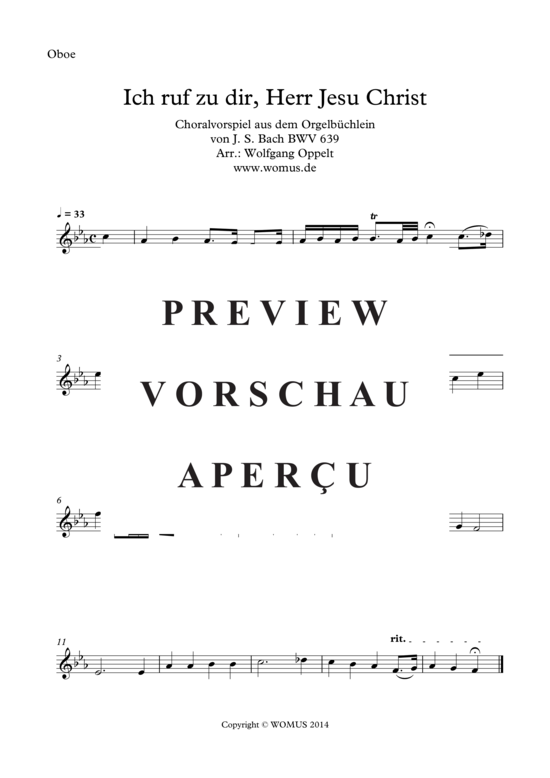 Product gallery: Page 4 of 4 Ich ruf zu dir Herr Jesu Christ , , (oboe + organ)