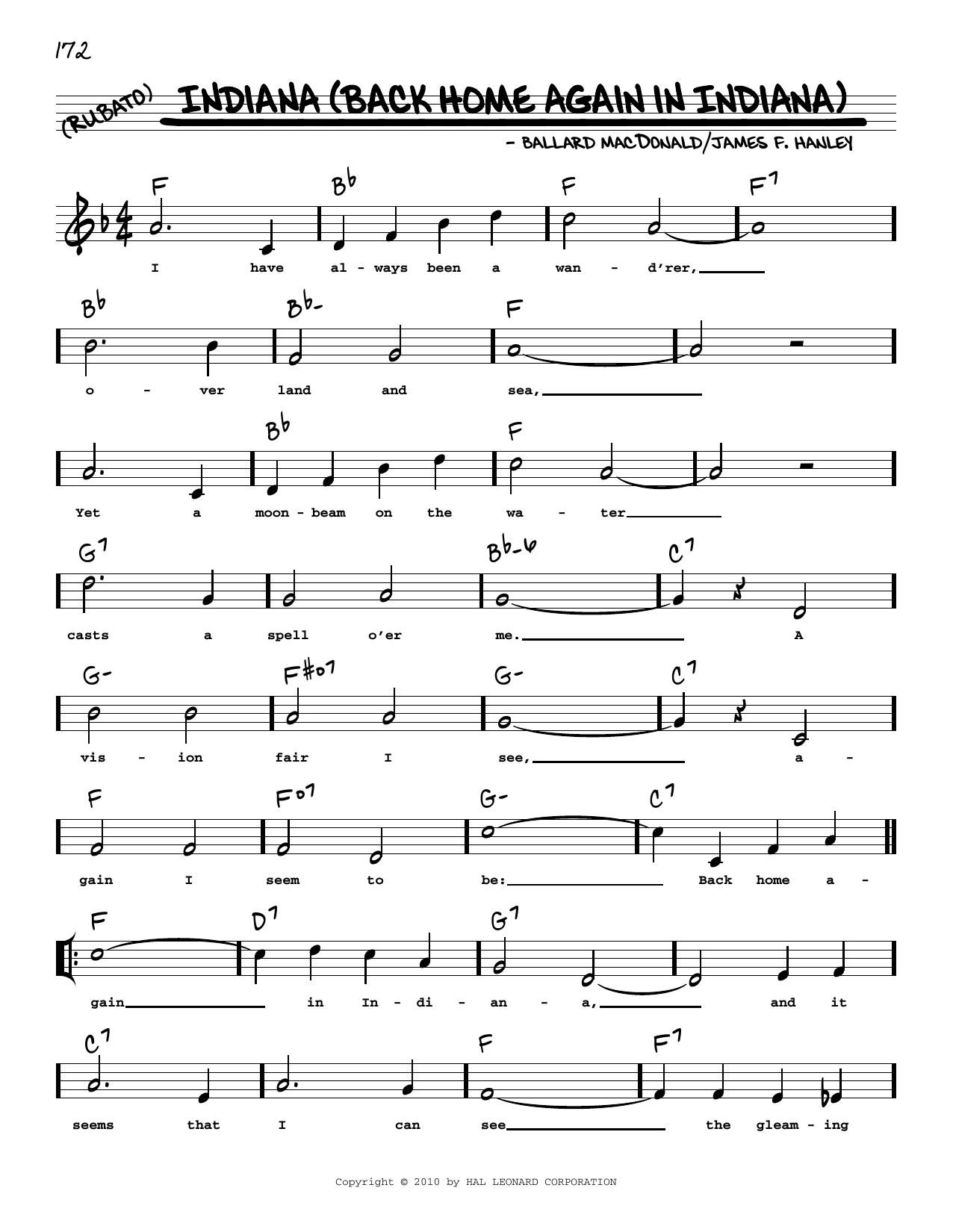 Produktbild zu: Indiana (Back Home Again In Indiana) (arr. Robert Rawlins)