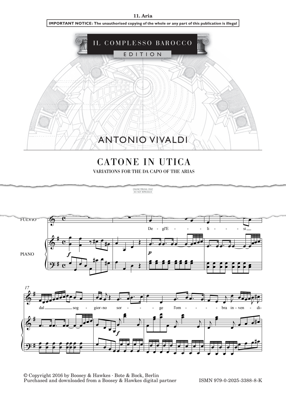 Produktgalerie: Seite 1 von 1 Degl’Elisi dal soggiorno (from Catone in Utica), Antonio Vivaldi, Gesang, Klavier