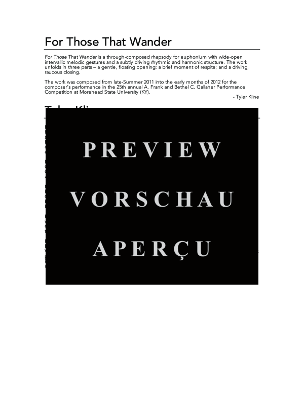 Product gallery: Page 4 of 11 For Those That Wander, , (euphonium and piano)