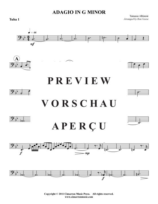 Product gallery: Page 13 of 16 Adagio in G , , (Tuba Quartet: 2x Baritone, 2xTuba)