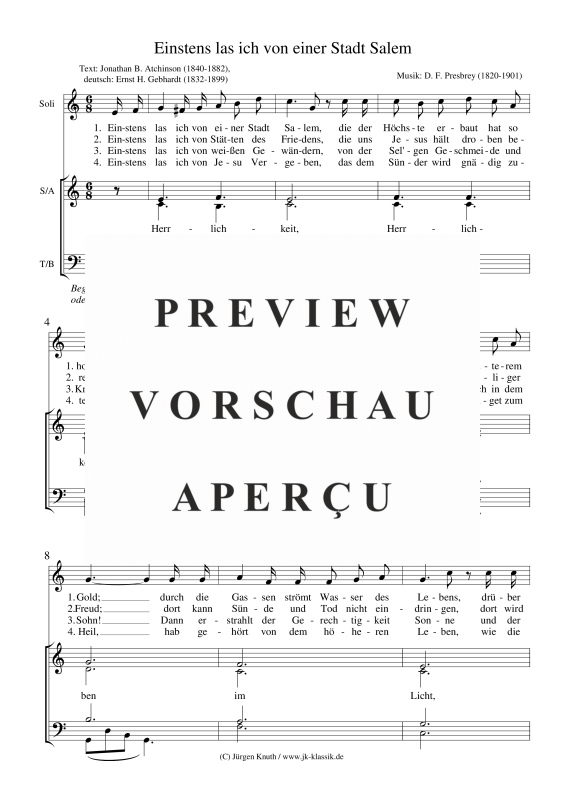 gallery: Einstens las ich von einer Stadt Salem, , Gemischter Chor + Soli