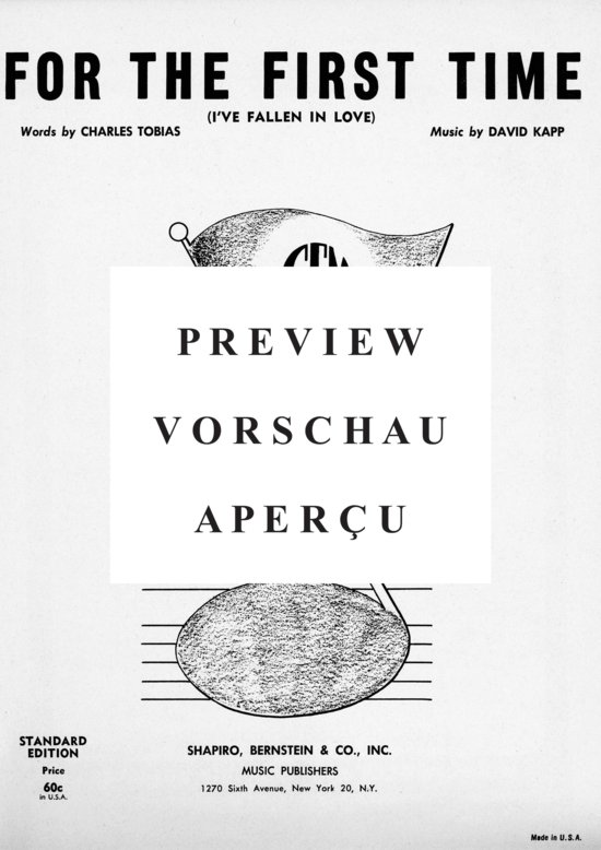 Produktgalerie: Seite 2 von 8 For The First Time (I've Fallen In Love) , Popular Standard, (Klavier und Gesang)