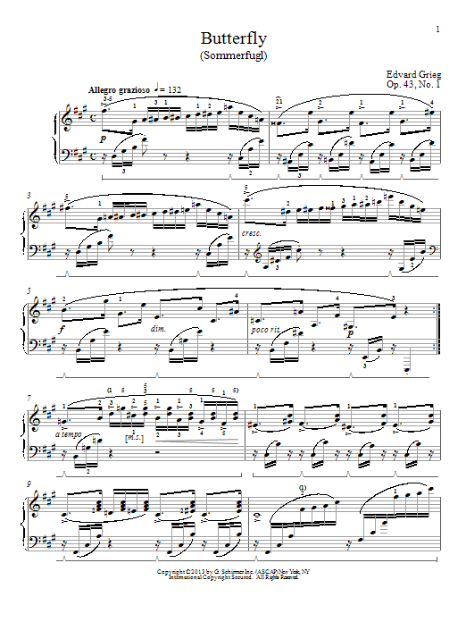 Produktbild zu: Butterfly (Sommerfugl), Op. 43, No. 1