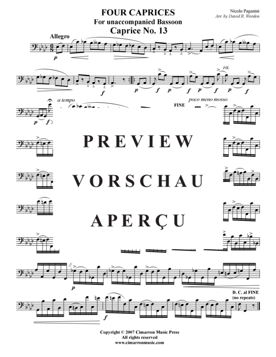 Product gallery: Page 2 of 7 4 Caprices , , (Bassoon solo)