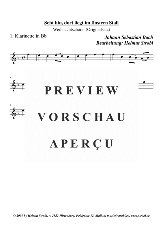 gallery: Seht hin dort liegt im finstern Stall, , Klarinettenquartett